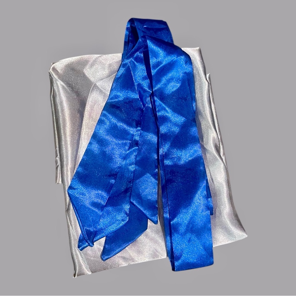 Chrome Blue Bundle: 2x Hi-Quality, Luxe Twillies +Grey Satin Dustbag ≈24”x20”